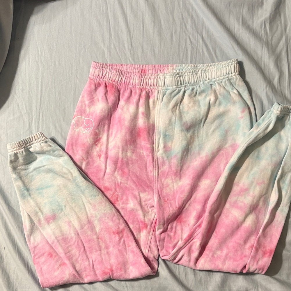 Ivory Ella Pink and Blue Tie-Dye Joggers